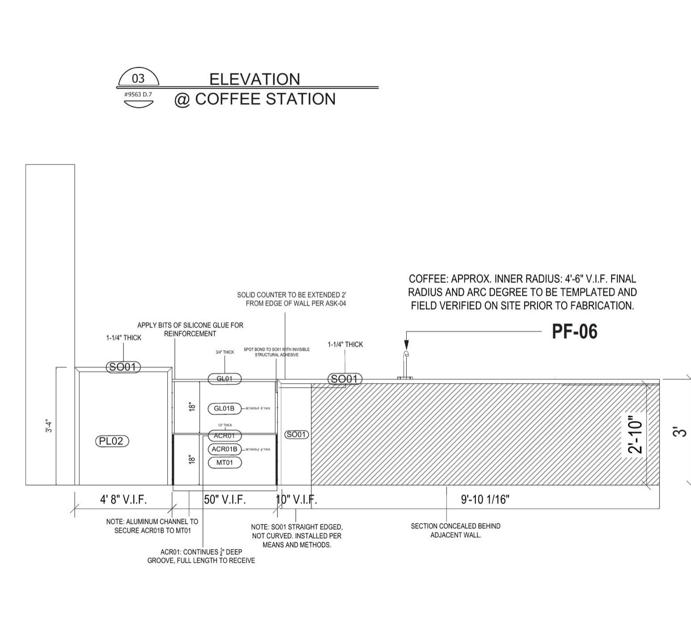 Coffee station — elevation 03 — shop drawing