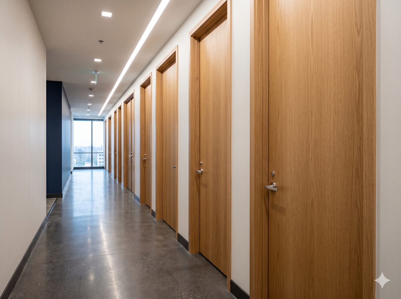 Custom architectural doors installed on site