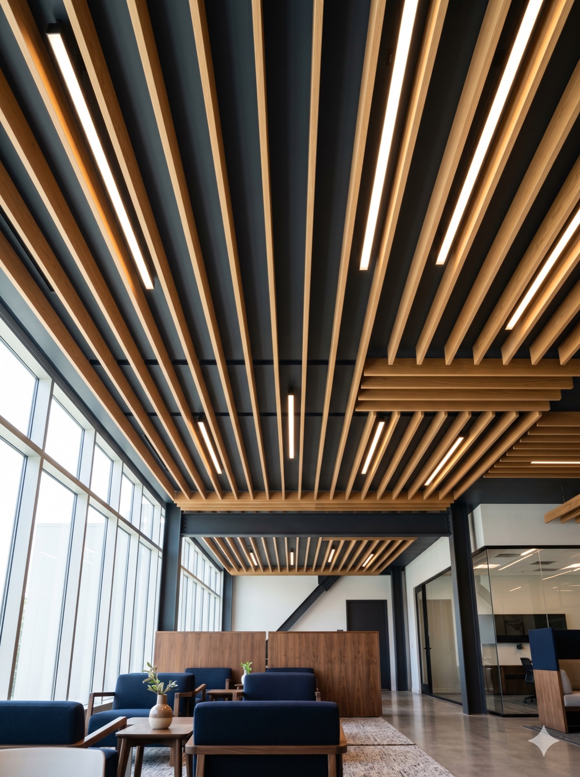 Wood ceiling and soffit treatment